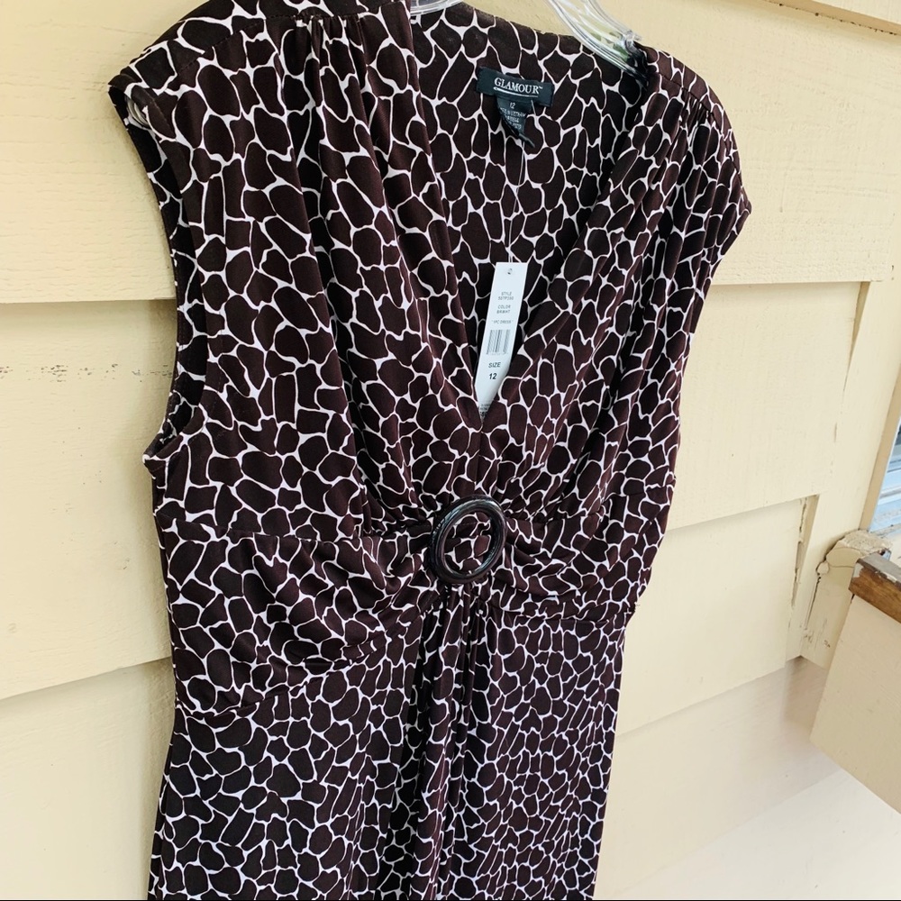 Giraffe Print Dress 12 Glamour nwt